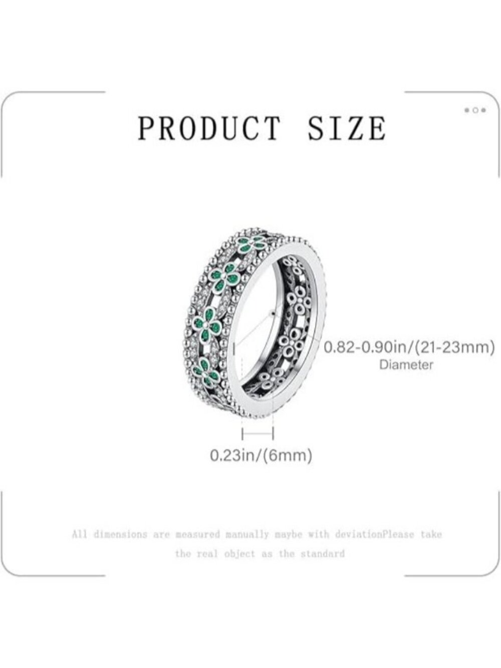 Four Clover 925 Sterling Silver Leaf Clover Dainty Inlaid Zircon Ring View 4